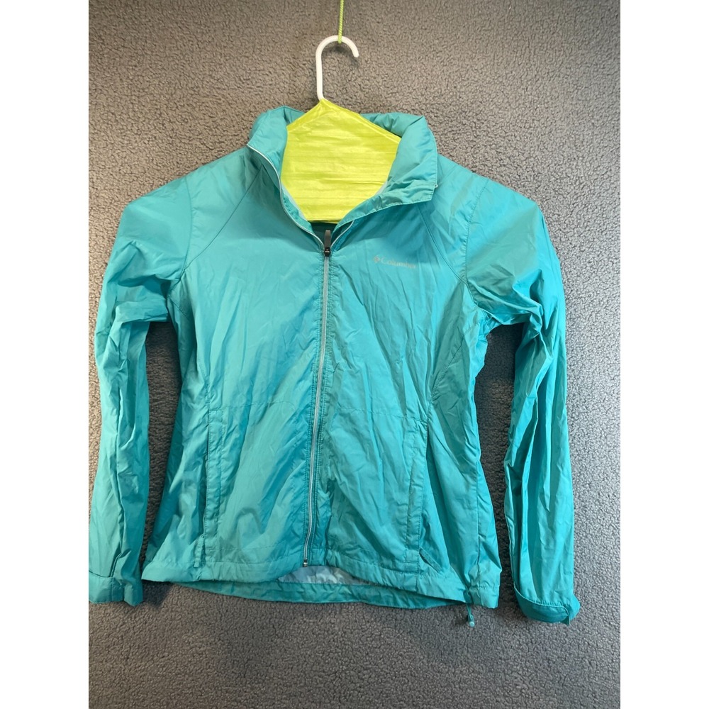 Columbia Jacket Men L Front Zip Blue  Windbreaker‎  Hike